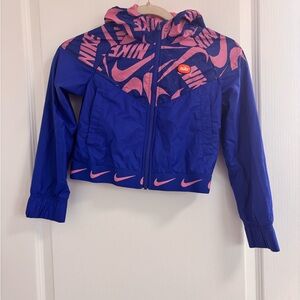 Nike Kids Blue and Pink Raincoat Size Small